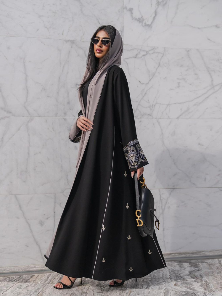 Embroidery Kaftan - Eid มุสลิม Abaya สําหรับผู้หญิงเย็บปักถักร้อยเสื้อสเวตเตอร์ถักชุดไม่มีผ้าพันคอดูไบยาว Robe โมร็อกโก