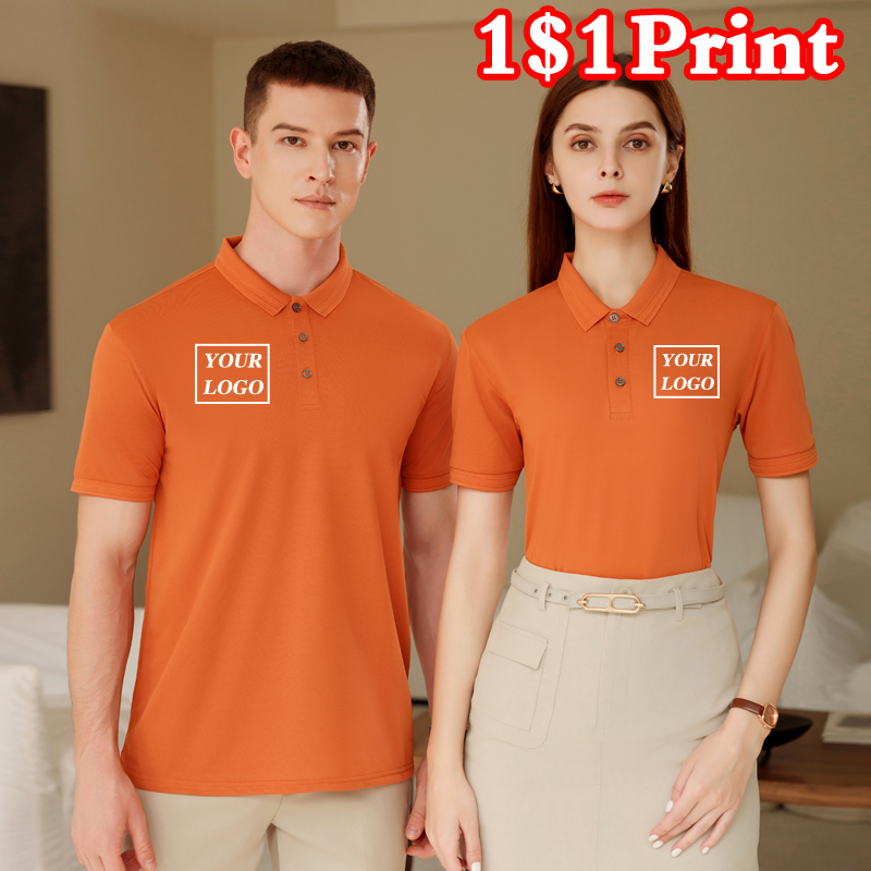 Embroidery Design Logo - เสื้อโปโลแห้งเร็วสำหรับเล่นกีฬา พิมพ์โลโก้ตามสั่ง สำหรับชุดทำงานชายหญิง ออกแบบ DIY เสื้อทีม