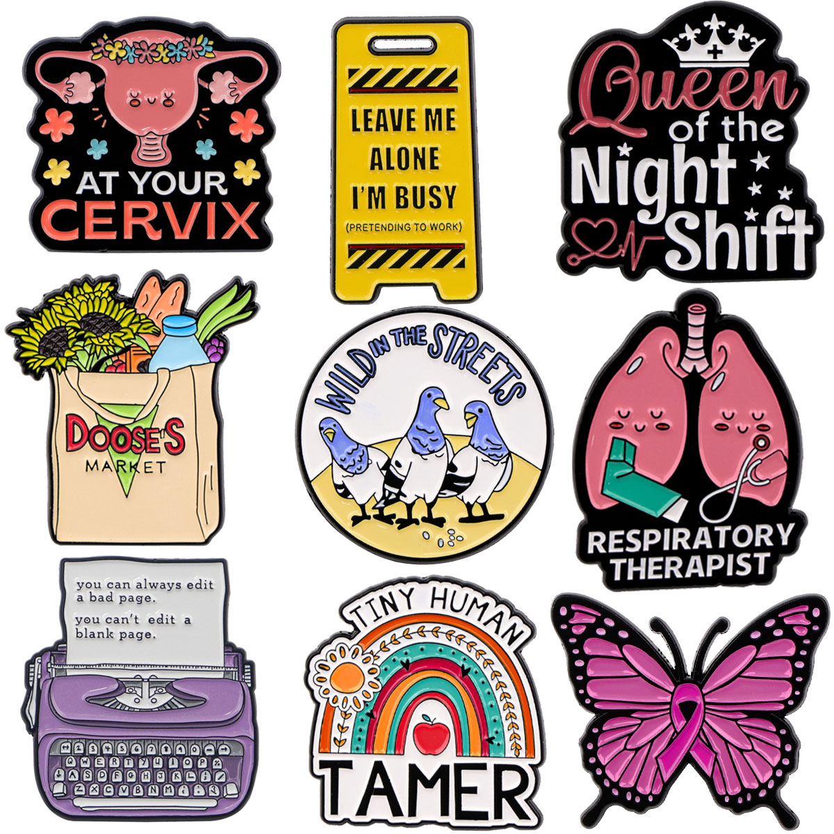 Embroidery Illustration - หมอพยาบาลEnamel Pinมดลูกป้ายกระเป๋าเป้สะพายหลังเข็มกลัดสําหรับผู้หญิงLapel Pinเครื่องประดับคอสเพลย์อุปกรณ์เสริมของขวัญ