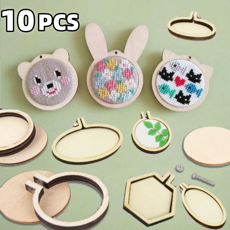 Embroidery Hoop - 10ชิ้นห่วงเล็กสำหรับปักลายแหวนไม้กลมกรอบสะดึงปักผ้าสำหรับสร้อยคอจิวเวลรี่กรอบเครื่องประดับงานฝีมือ