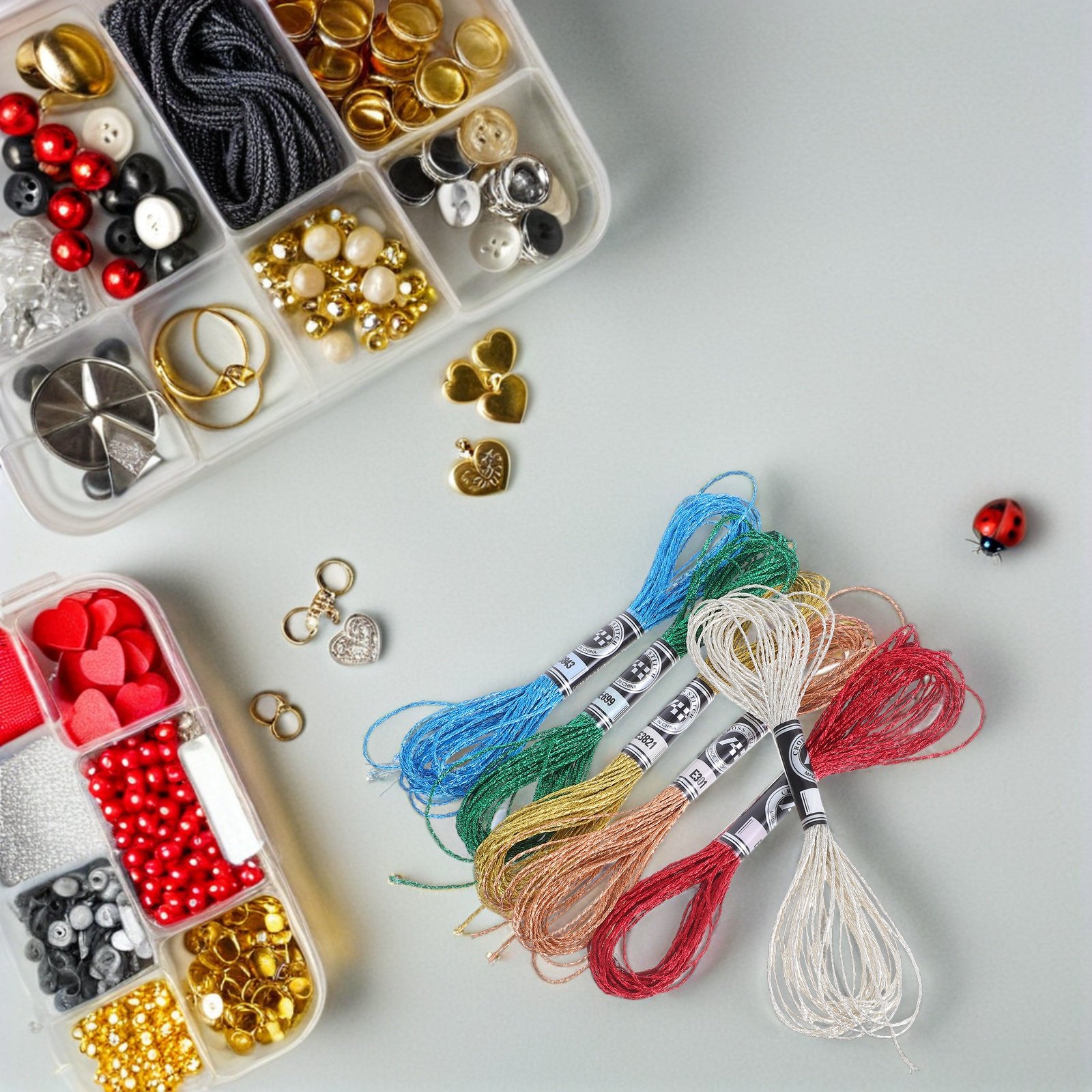 Embroidery Floss - ด้ายปักลายเมทัลลิกแวววาว 6 ชิ้น ทนทานต่อการซีดจาง เหมาะสำหรับงานปักครอสสติช งานปักมือ