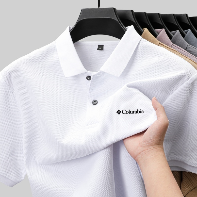 Embroidery Icon - เสื้อโปโลผู้ชายแบรนด์คลาสสิก ดีไซน์ตัวอักษรสุดไอคอนิก แขนสั้น แฟชั่นลำลอง ใส่สบาย ผลิตจากผ้าฝ้าย