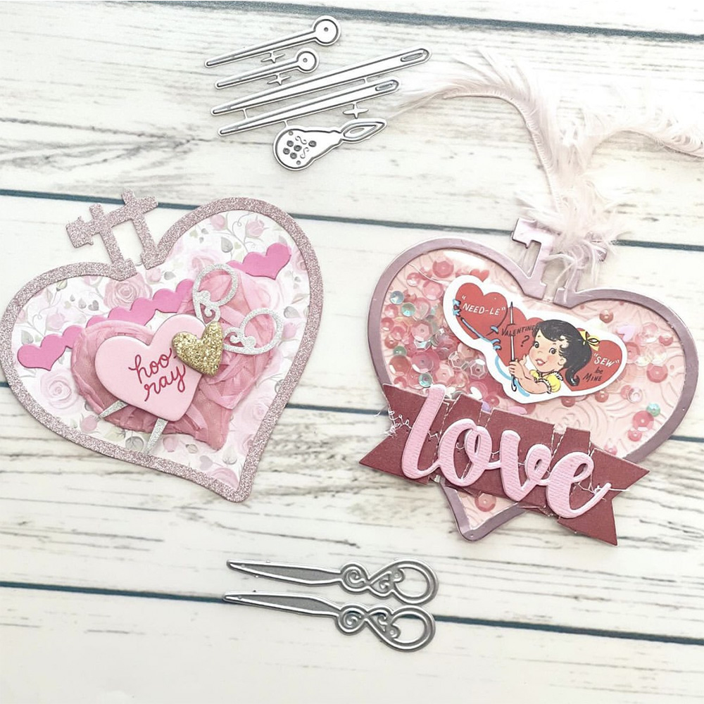 Embroidery Hoop - ห่วงโลหะรูปหัวใจสำหรับปักลายฉลุที่ตัดลายกระดาษสำหรับสมุดภาพแบบทำมือตกแต่งลายนูนสำหรับบัตรกระดาษแบบทำมือ