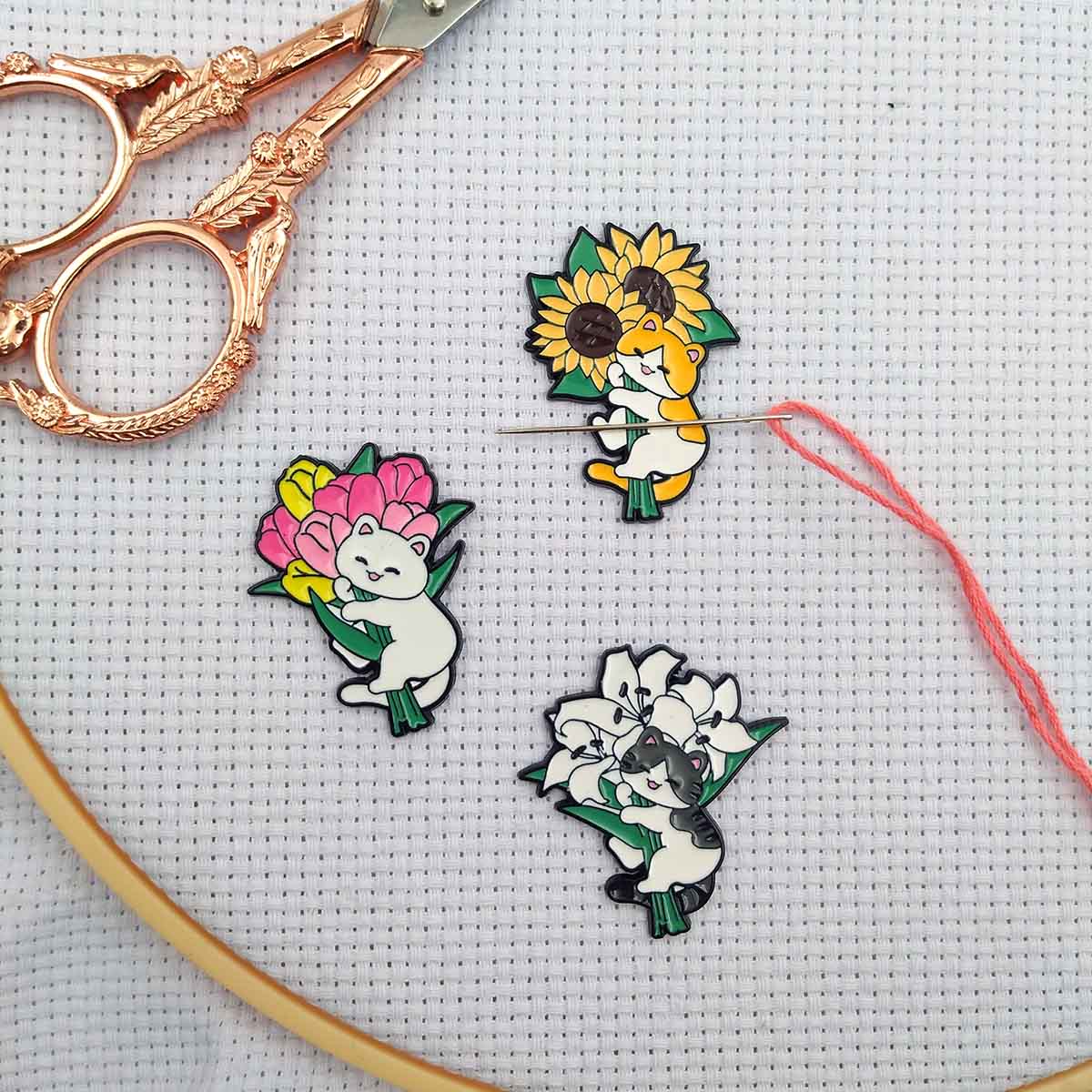 Needle Minder Magnet - Magnetic Needle Minder สําหรับปักครอสติส, ที่ใส่เข็มเคลือบแม่เหล็กที่แข็งแกร่ง, อุปกรณ์เย็บผ้าน่ารัก,