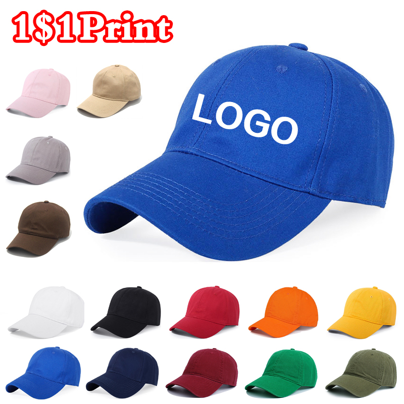 Embroidery Design Logo - หมวกเบสบอลผ้าฝ้ายแท้คุณภาพสูง ปักโลโก้ตามสั่ง สำหรับผู้ชายและผู้หญิง ทรง Duckbill ป้องกันแสงแดด
