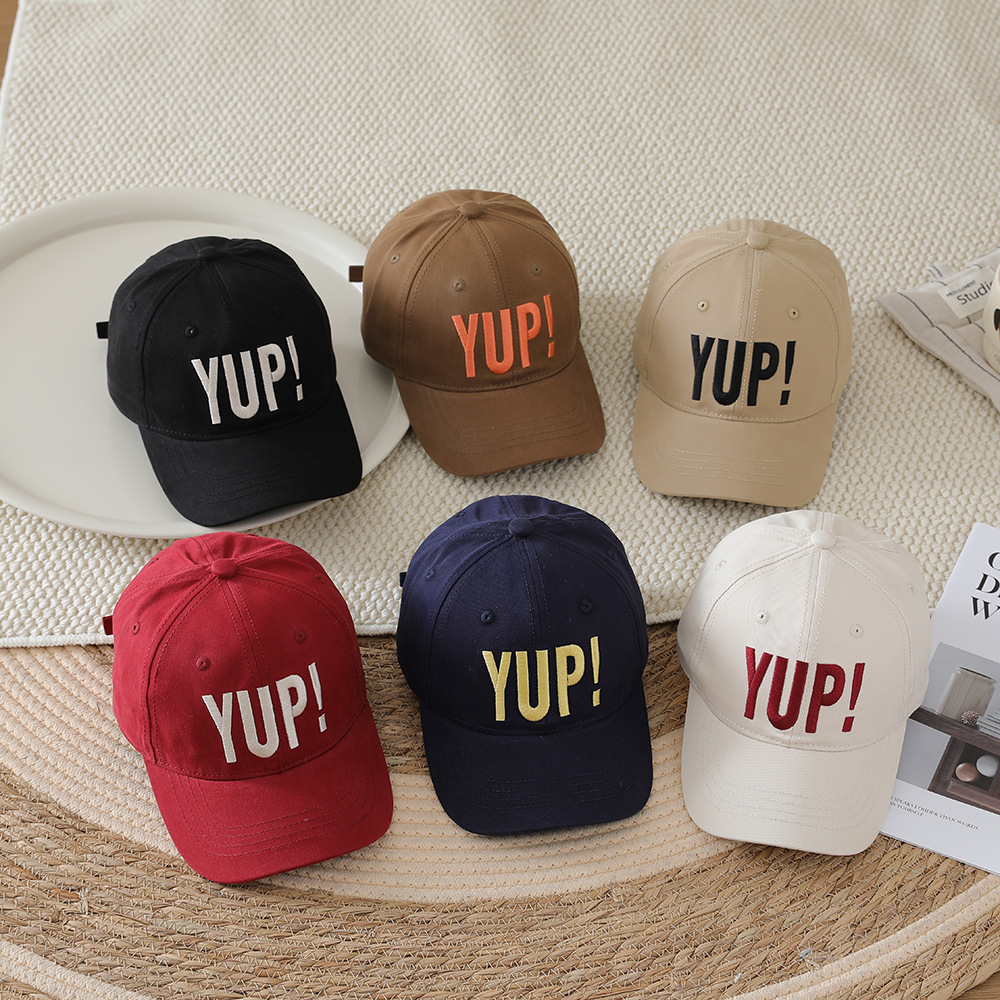 Embroidery Cap - หมวกเบสบอลเด็กชายหญิงแฟชั่นปักตัวอักษรฮิปฮอปปรับได้หมวกกีฬากลางแจ้งระบายอากาศได้ดีบังแดดหมวกกันแดดสำหรับเดินทาง