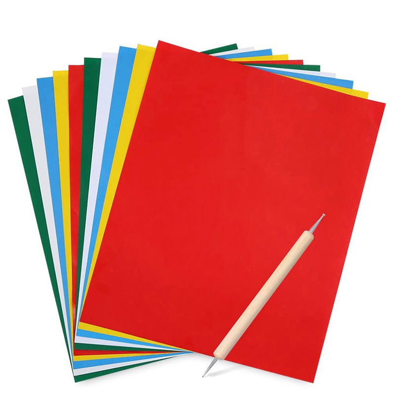 Transfer Paper Carbon - 10 ชิ้นเย็บปักถักร้อยโอนกระดาษลายนูน Stylus Cross Stitch คาร์บอนที่ละลายน้ําได้