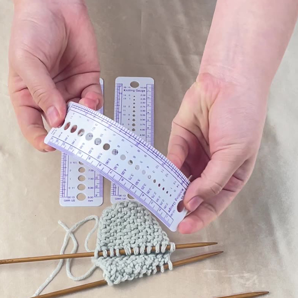 Embroidery Needle - ไม้บรรทัดวัดขนาดงานถัก 6 ชิ้น เครื่องมือวัดเข็มแบบมืออาชีพ สำหรับงานโครเชต์ งานปัก