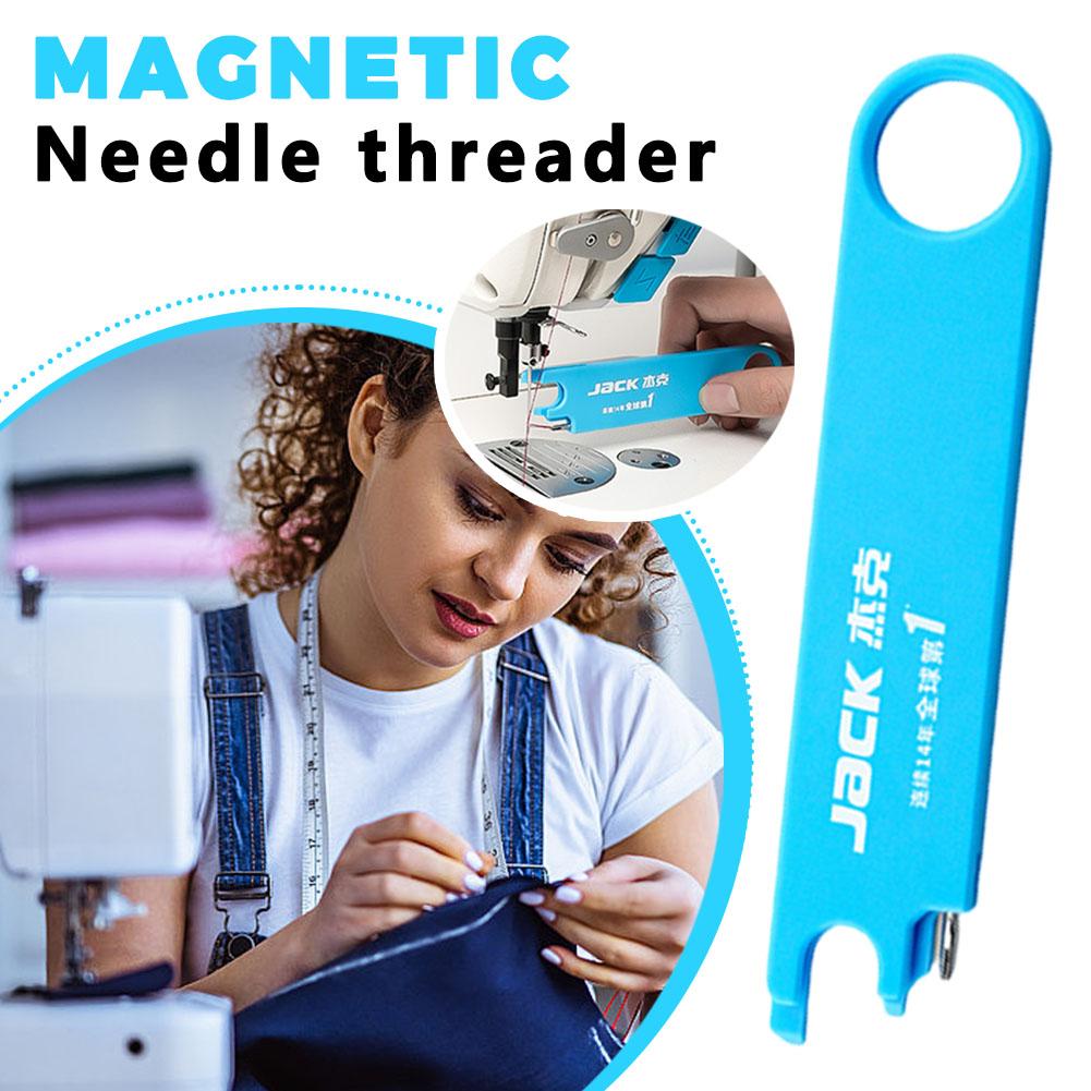 Needle Minder Magnet - เครื่องร้อยด้ายแม่เหล็กแบบแจ็ค พร้อมแว่นขยายและไม้บรรทัด – เครื่องมือร้อยด้ายง่ายๆ ภายในหนึ่งวินาที สำหรับงานเย็บปักถักร้อย