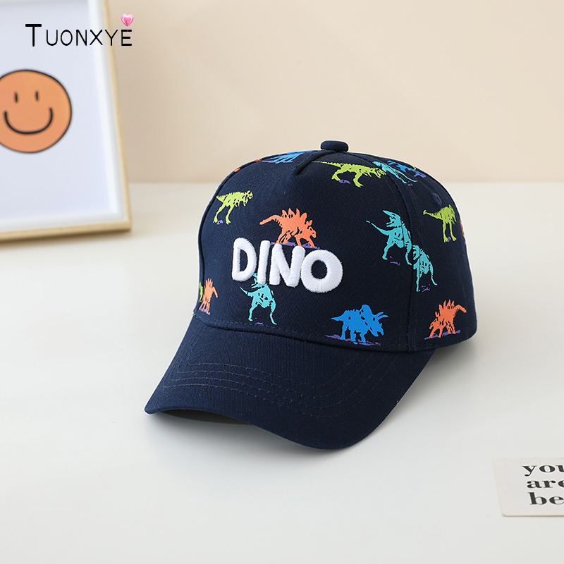 Embroidery Cap - TUONXYE หมวกเด็กปักลายไดโนเสาร์สำหรับเด็กผู้ชายเด็กผู้หญิงหมวกเบสบอลปรับได้กลางแจ้งเด็กหมวกกันแดดผ้าฝ้าย 3 ถึง 8 ปี