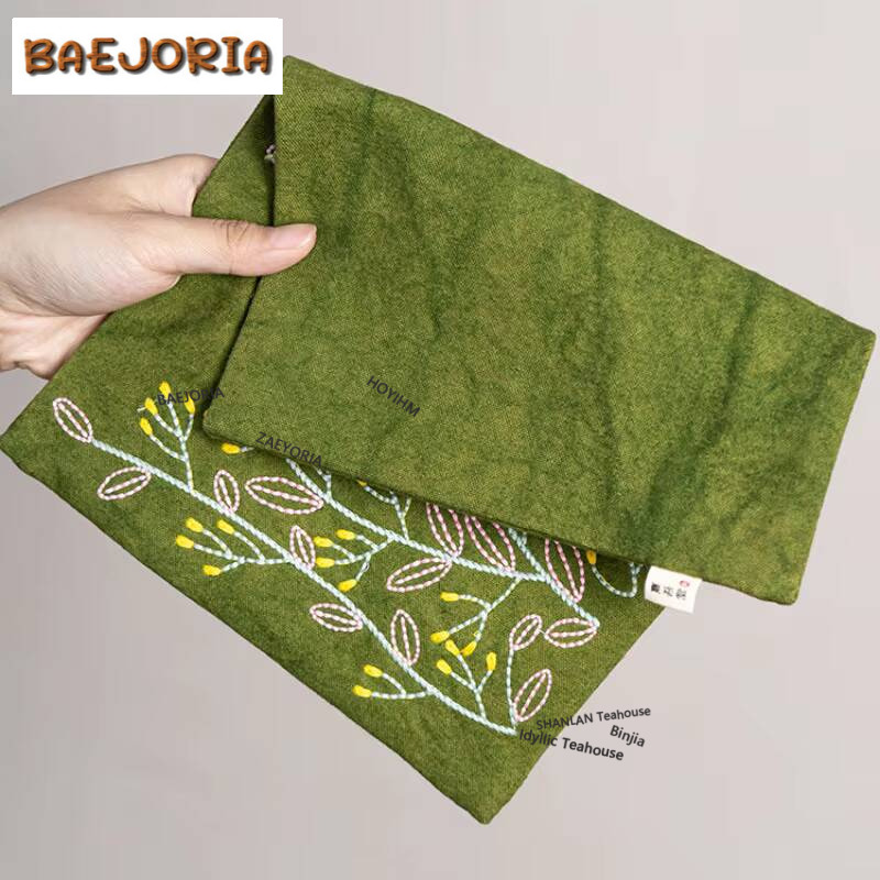 Embroidery Cloth - ผ้าเช็ดชาปักลายสไตล์พื้นเมือง ทำมือ ผ้าแคนวาส แผ่นรองกันความร้อน ผ้าเช็ดชา ผ้าเช็ดครัว
