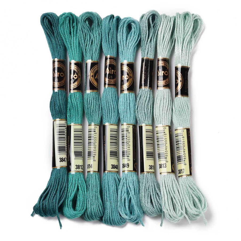 Embroidery Beads - 1 ชุด 8 ม้วน ไหมปักโพลีเอสเตอร์ 0.5