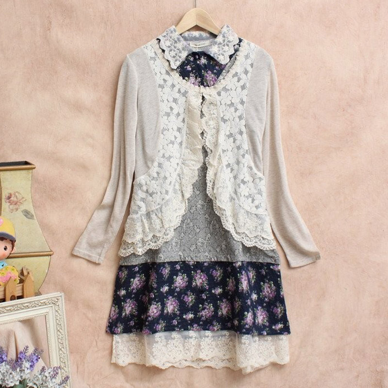 ฤดูใบไม้ผลิสาวMoriหวานเสื้อผู้ - Embroidery Cardigan บทวิจารณ์และราคา