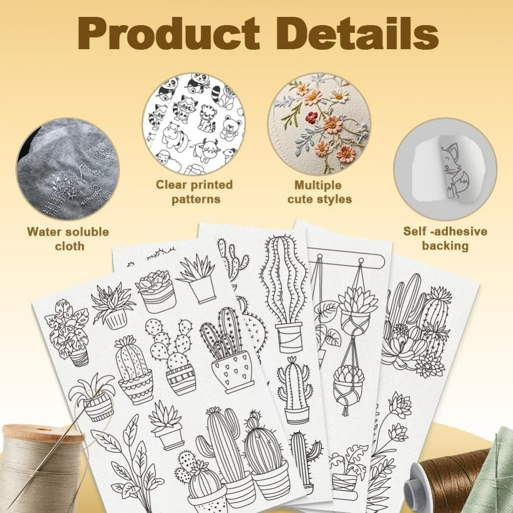 แผ่นรองปักลายกระบองเพชรบอนไซ 3 - Water Soluble Stabilizer บทวิจารณ์และราคา