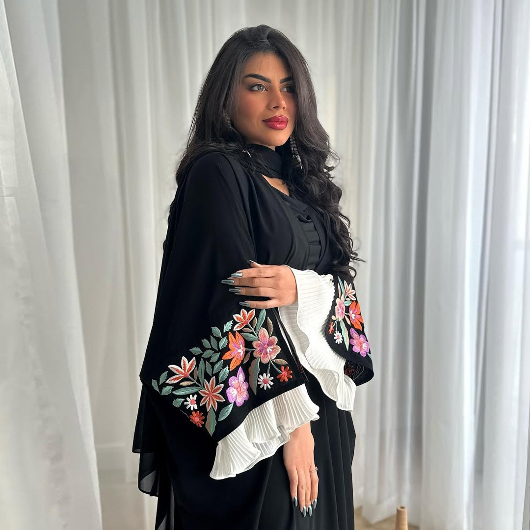 สินค้าใหม่ดูไบ Abaya ชุดสีดํา  - Embroidery Kaftan บทวิจารณ์และราคา
