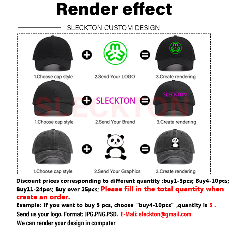 SLECKTON Custom เบสบอลหมวกแฟชั - Embroidery Design Logo บทวิจารณ์และราคา