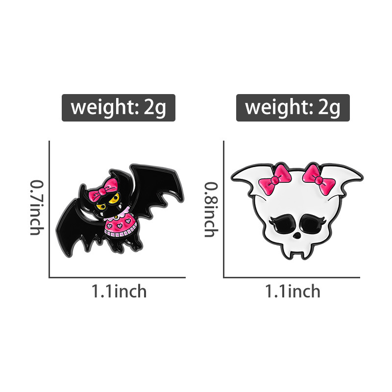 เข็มกลัดเคลือบลายค้างคาวและหัว - Embroidery Illustration บทวิจารณ์และราคา