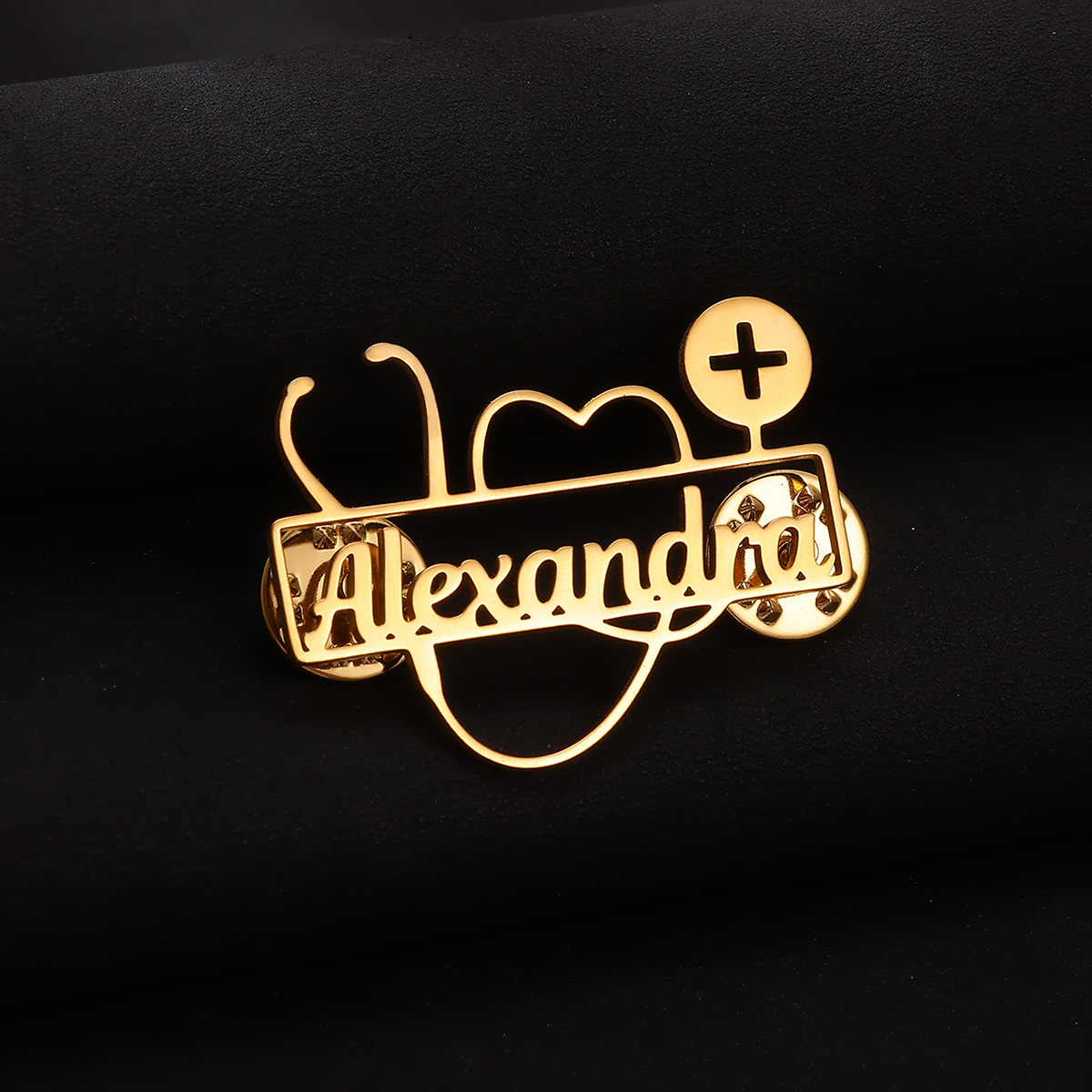 เข็มกลัดรูปหูฟังแพทย์แบบกำหนดเ - Embroidery Icon บทวิจารณ์และราคา