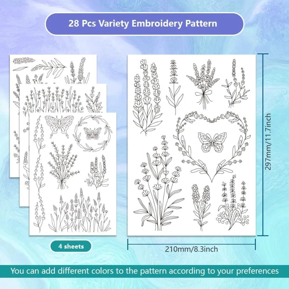 แผ่นปักลายดอกลาเวนเดอร์และผีเส - Water Soluble Stabilizer บทวิจารณ์และราคา