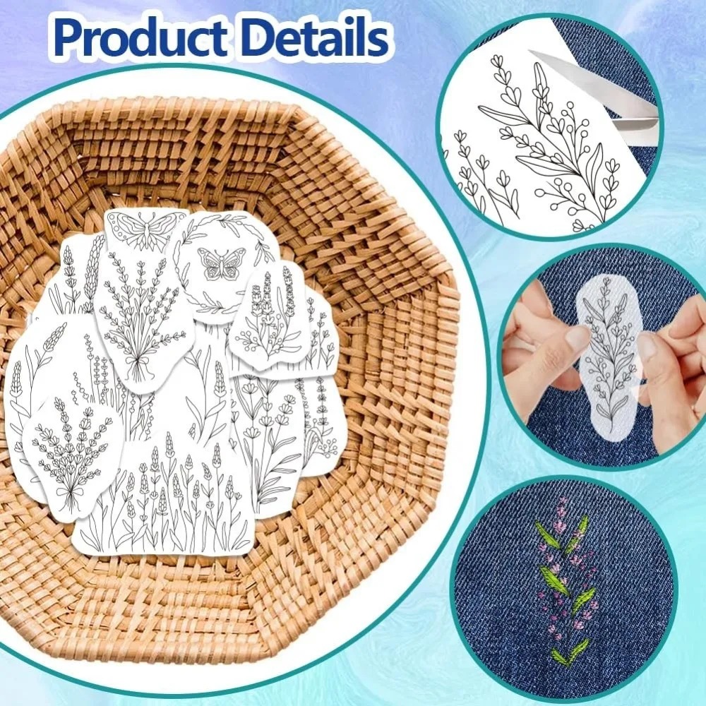 แผ่นปักลายดอกลาเวนเดอร์และผีเส - Water Soluble Stabilizer บทวิจารณ์และราคา