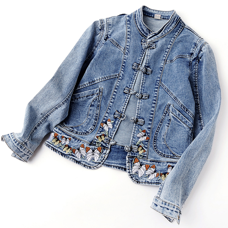 เสื้อแจ็คเก็ตยีนส์ปักลายใหม่ ฤ - Embroidery Cardigan บทวิจารณ์และราคา