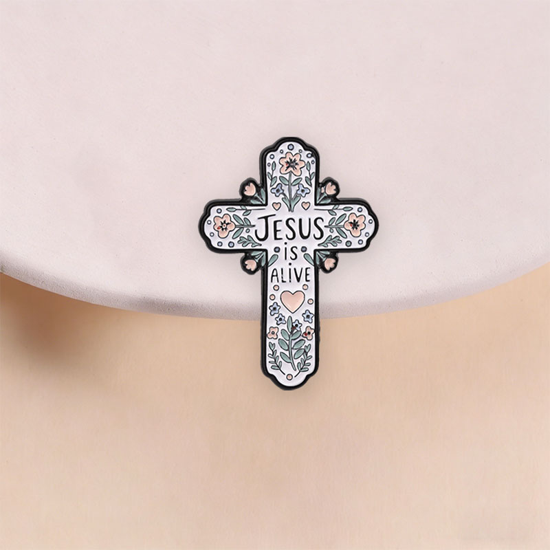 เข็มกลัดเคลือบลายพระเยซูทรงพระ - Embroidery Icon บทวิจารณ์และราคา