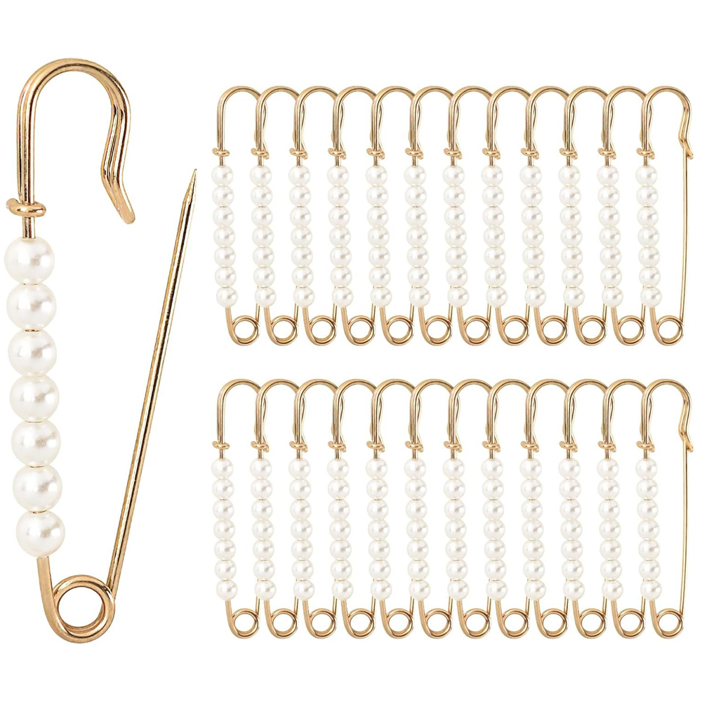 5PCS Faux Pearl เข็มกลัด Pins  - Embroidery Kaftan บทวิจารณ์และราคา