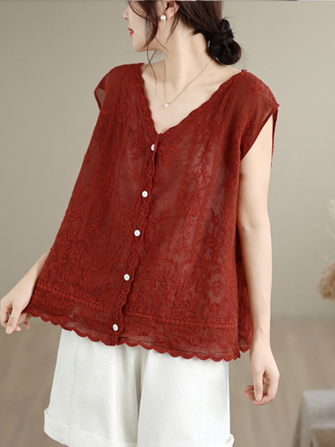 เสื้อกั๊กปักลายหนักแบบใหม่สำหร - Embroidery Artist บทวิจารณ์และราคา