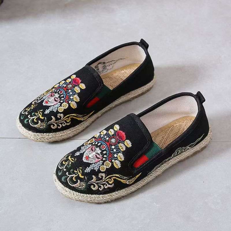 รองเท้าผู้หญิงพื้นเรียบปักลายผ - Embroidery Cloth บทวิจารณ์และราคา