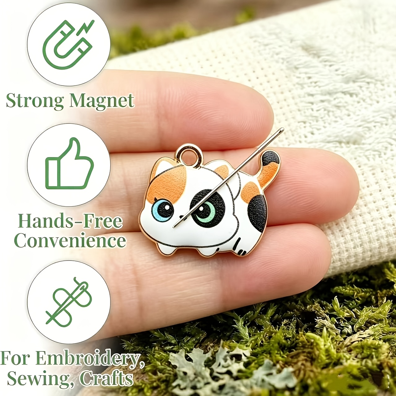 ที่วางเข็มแม่เหล็กรูปแมว 1 ชิ้ - Needle Minder Magnet บทวิจารณ์และราคา