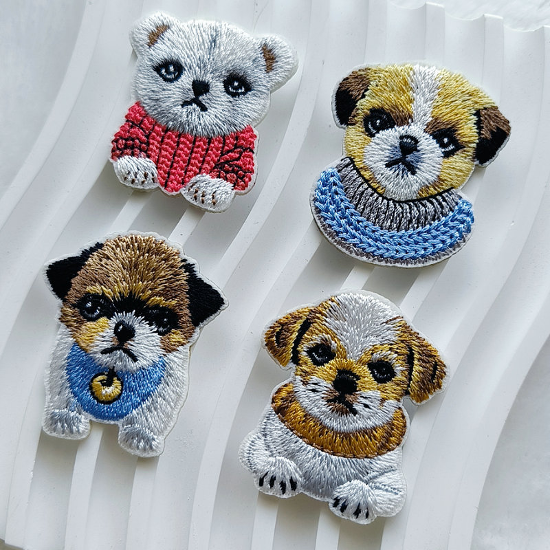 ลูกสุนัขน่ารักเย็บปักถักร้อย P - Embroidery Cloth บทวิจารณ์และราคา