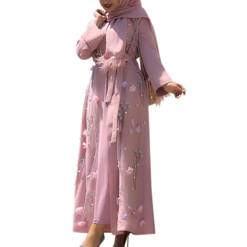 Eid มุสลิมเปิด Abaya สําหรับสต - Embroidery Kaftan บทวิจารณ์และราคา