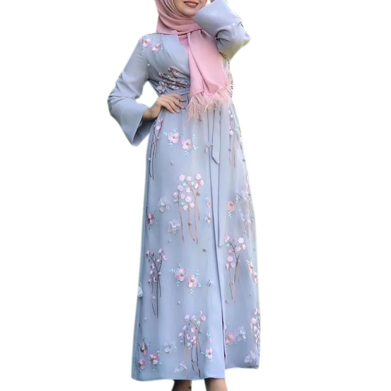 Eid มุสลิมเปิด Abaya สําหรับสต - Embroidery Kaftan บทวิจารณ์และราคา