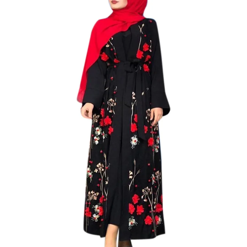 Eid มุสลิมเปิด Abaya สําหรับสต - Embroidery Kaftan บทวิจารณ์และราคา