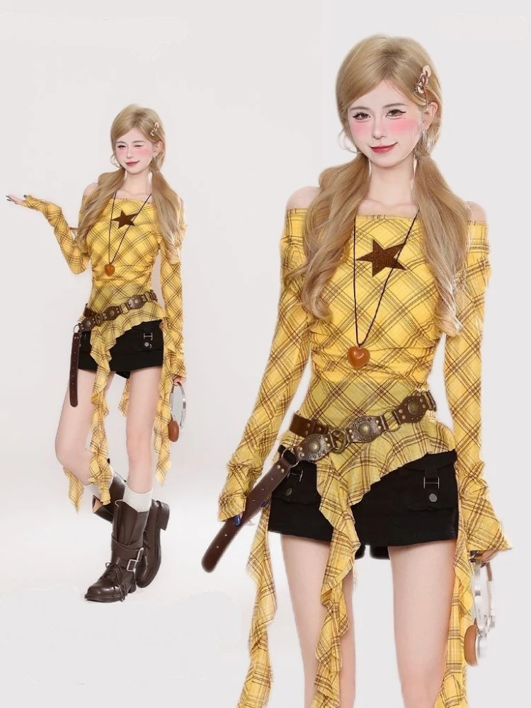 เสื้อยืดวินเทจลายสก๊อต Y2K สำห - Embroidery Origin บทวิจารณ์และราคา