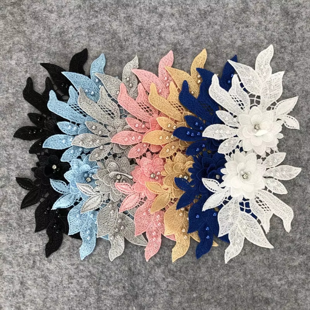 สติกเกอร์ผ้าลายดอกไม้ไข่มุกแบบ - Embroidery Cloth บทวิจารณ์และราคา
