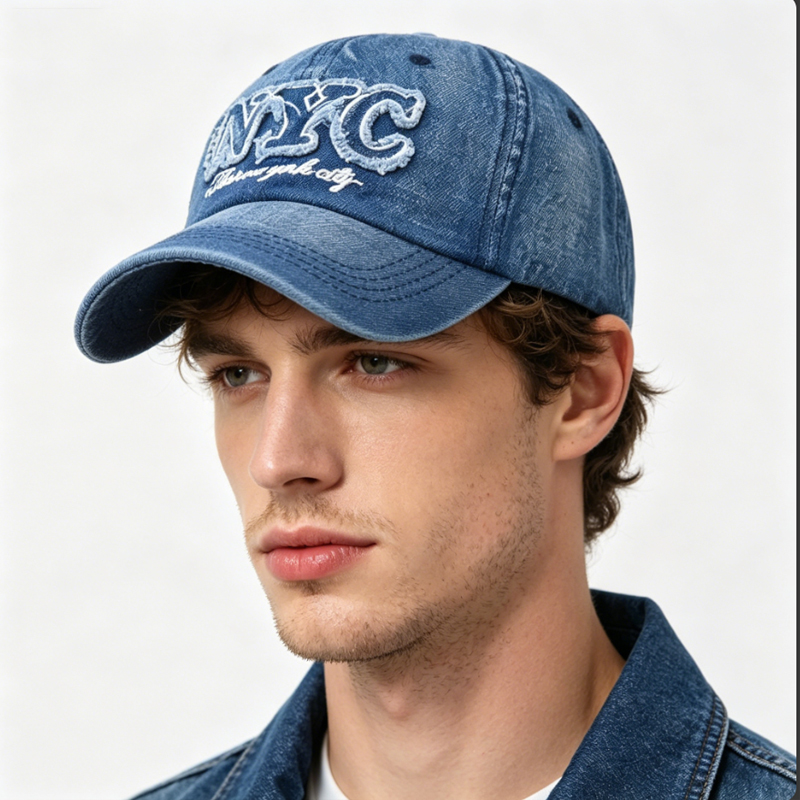 หมวกเบสบอลผ้ายีนส์หมวกปักลายอั - Embroidery Nyc บทวิจารณ์และราคา