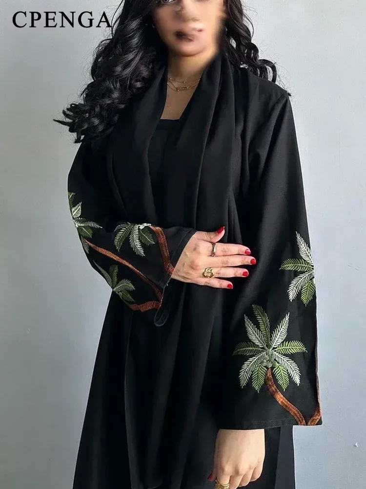 Eid ramadan ชุดเดรสมุสลิมสีดำส - Embroidery Kaftan บทวิจารณ์และราคา