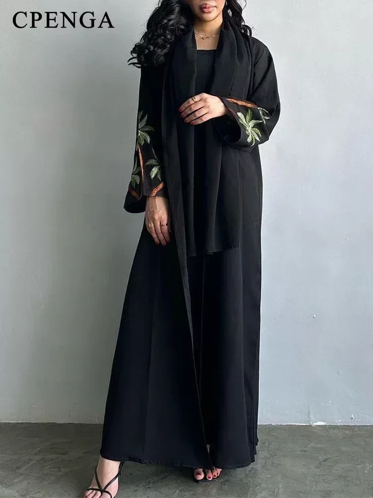 Eid ramadan ชุดเดรสมุสลิมสีดำส - Embroidery Kaftan บทวิจารณ์และราคา