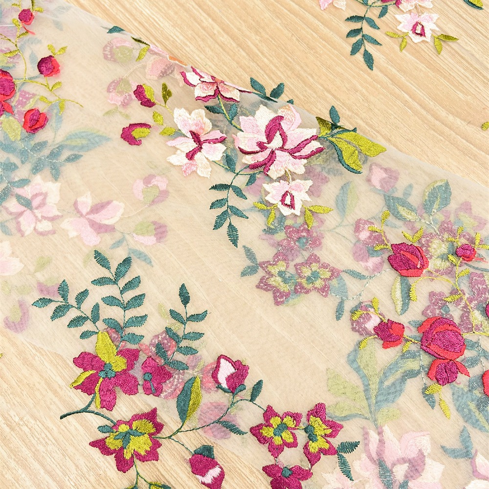 ผ้าปักลายดอกไม้เนื้อนุ่มละลายน - Embroidery Needle บทวิจารณ์และราคา