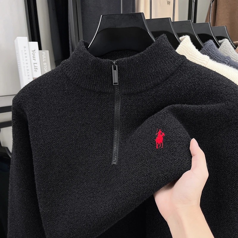 เสื้อสเวตเตอร์คอตั้งซิปคุณภาพส - Embroidery Design Logo บทวิจารณ์และราคา