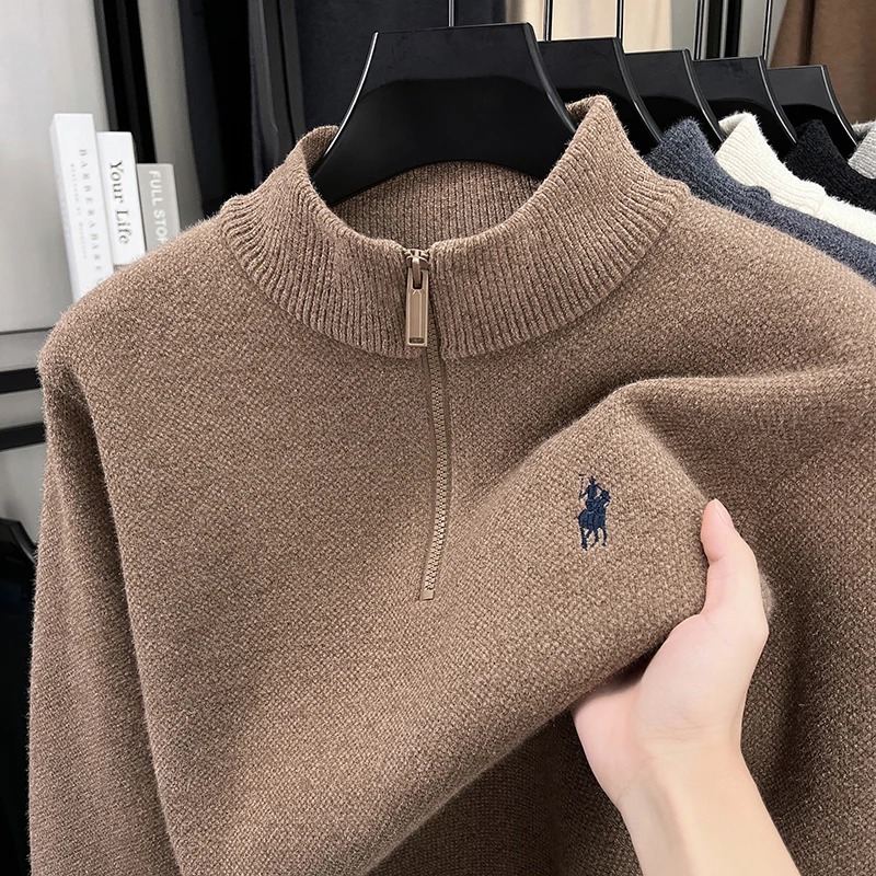 เสื้อสเวตเตอร์คอตั้งซิปคุณภาพส - Embroidery Design Logo บทวิจารณ์และราคา