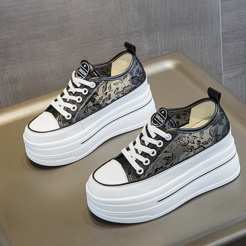 รองเท้าผ้าใบผู้หญิงสีดำ ผ้าตาข - Embroidery Underlay บทวิจารณ์และราคา