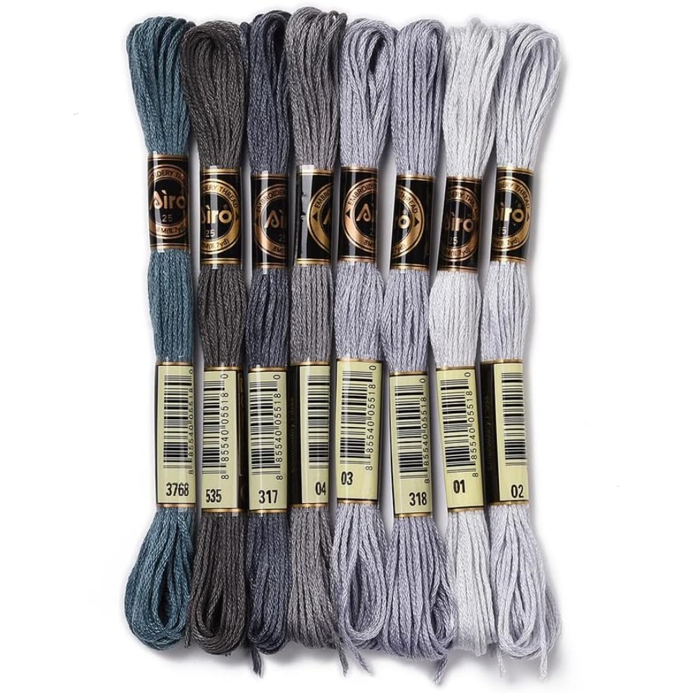 8 Skeins 70 หลาสีเทาสร้อยข้อมื - Embroidery Floss บทวิจารณ์และราคา