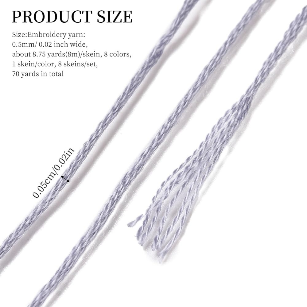 8 Skeins 70 หลาสีเทาสร้อยข้อมื - Embroidery Floss บทวิจารณ์และราคา