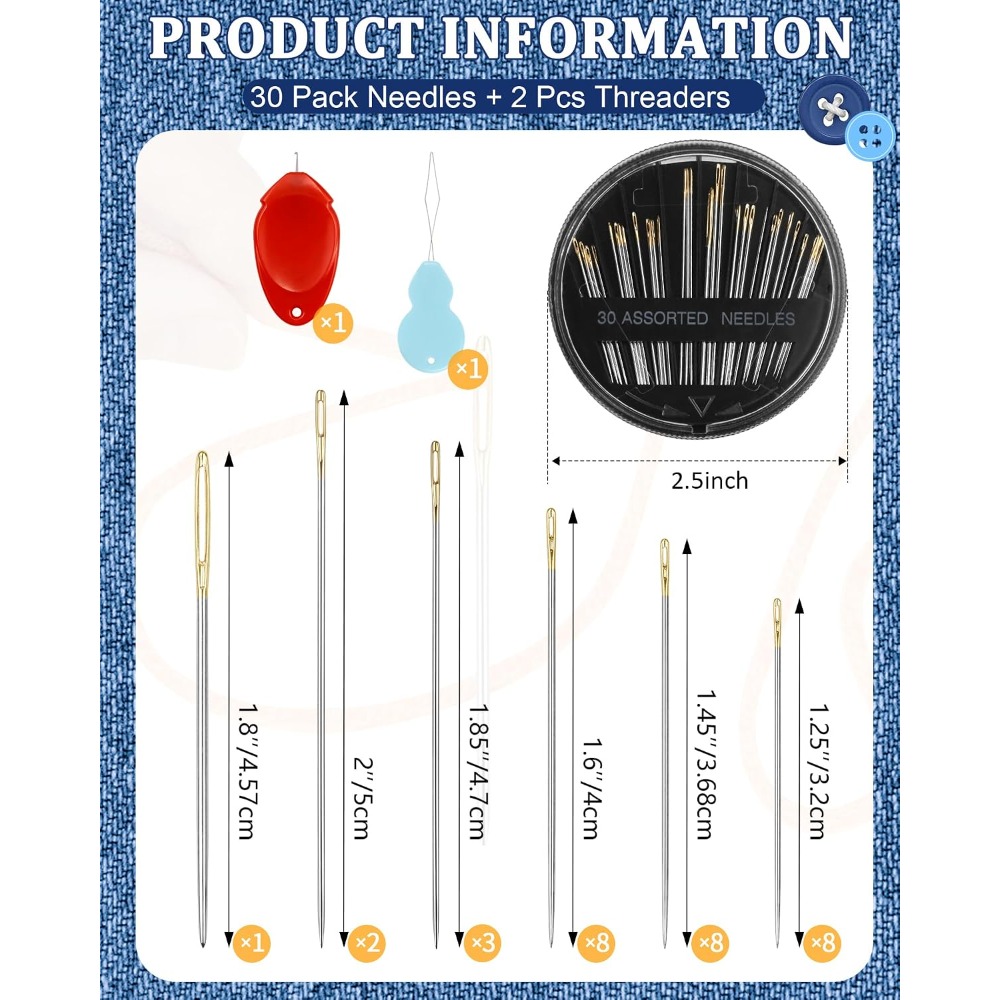 ชุดเข็มเย็บมือเหล็ก 30 เข็ม 6  - Embroidery Needle บทวิจารณ์และราคา
