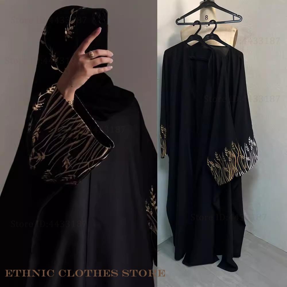 ชุดอาบายะปักลายสีดำสุดหรูสำหรั - Embroidery Kaftan บทวิจารณ์และราคา