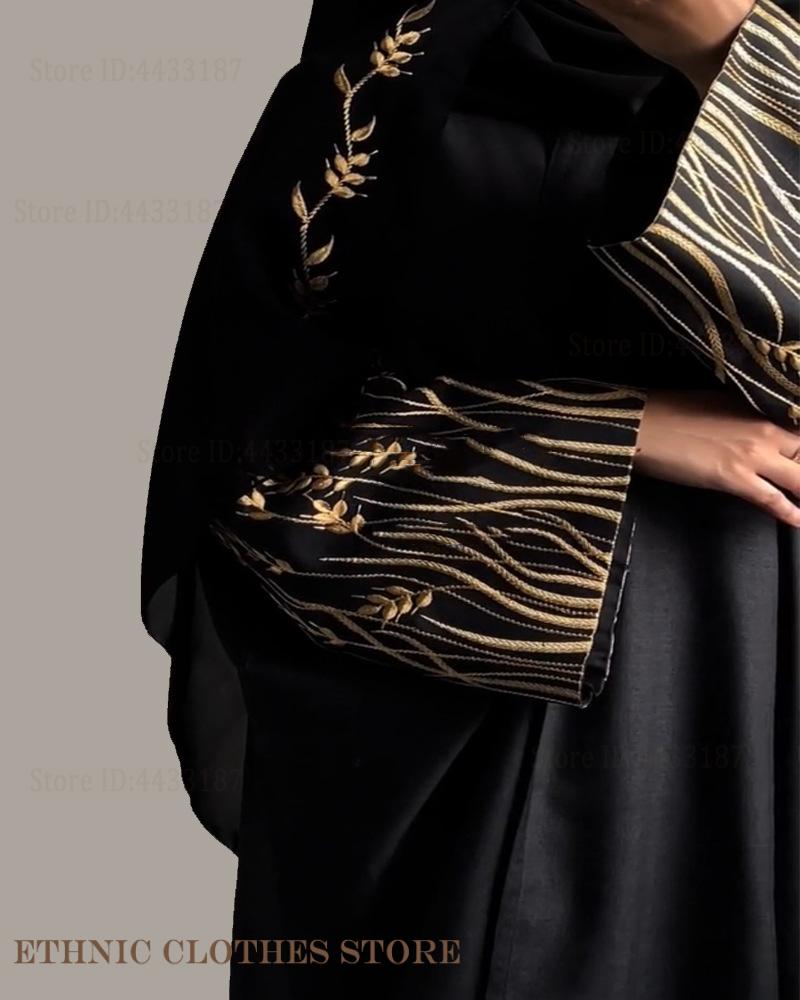ชุดอาบายะปักลายสีดำสุดหรูสำหรั - Embroidery Kaftan บทวิจารณ์และราคา
