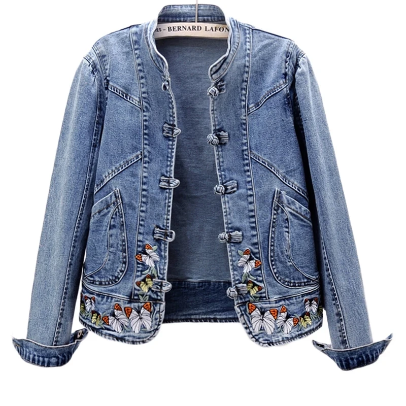 เสื้อแจ็คเก็ตยีนส์ปักลายสำหรับ - Embroidery Cardigan บทวิจารณ์และราคา