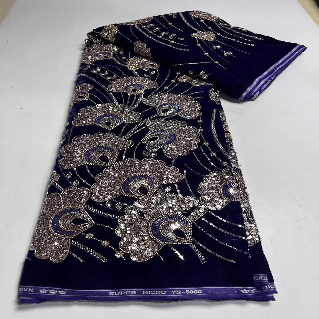 ผ้ากำมะหยี่ใหม่ 5 หลา ประดับเล - Embroidery Beads บทวิจารณ์และราคา